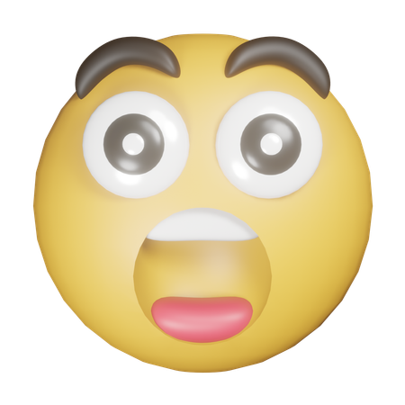 Shocked Surprised Emoji  3D Icon