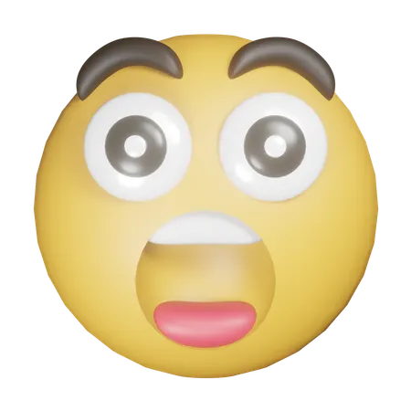 Shocked Surprised Emoji  3D Icon