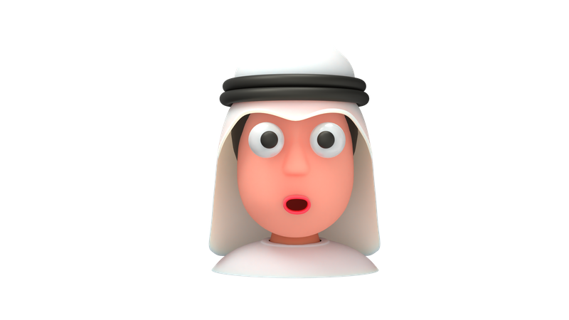 Shocking Arab Man  3D Emoji