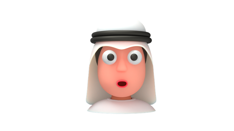 Shocking Arab Man 3D Illustration