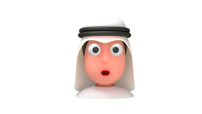 Shocking Arab Man  3D Illustration