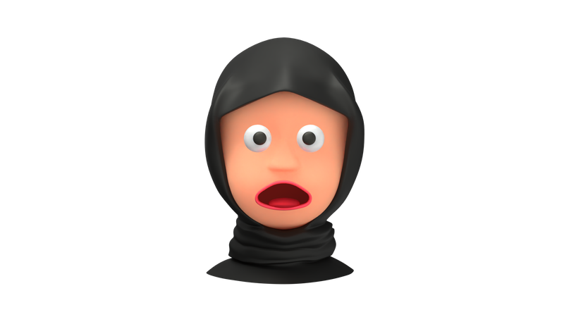 Shocking Arab Woman emoji  3D Icon
