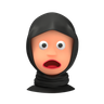 3d shocking arab woman logo