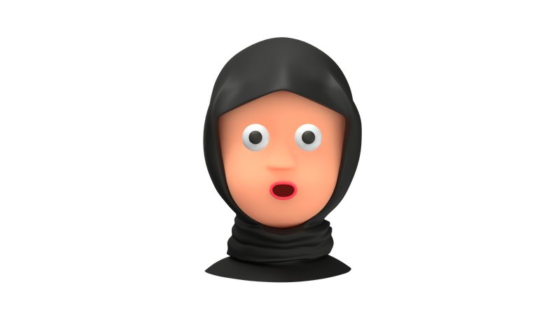 Shocking Arab Woman emoji 3D Illustration