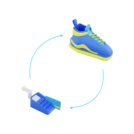 Shoes Payment  3D Illustration