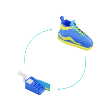 Shoes Payment  3D Illustration