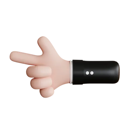 Cute Shooting Hand Gesture Cartoon Style Finger Gesture 3 D Illustration 3D Icon