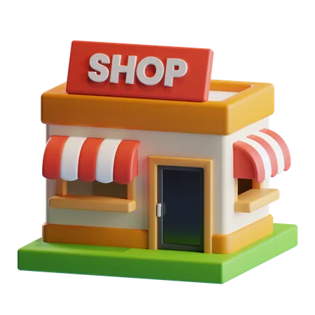 3 D Shop Building Icon Illustrations 3D Icon