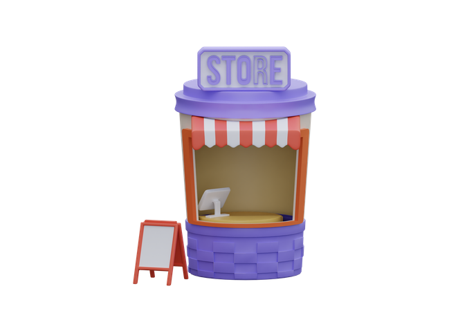 Shop  3D Icon