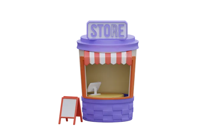 Shop  3D Icon