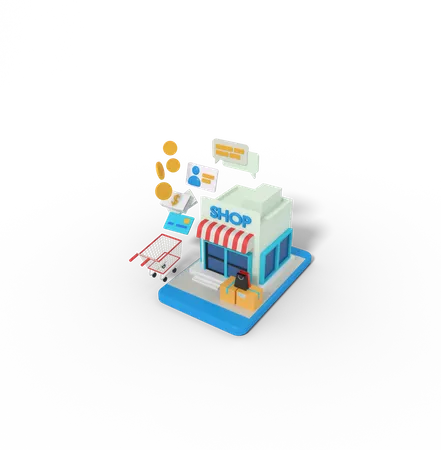 Shop  3D Icon