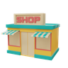 shop building 3d logo