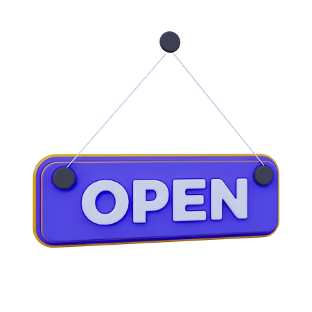 Shop Board Open  3D Icon