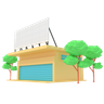 shop building 3d illustration