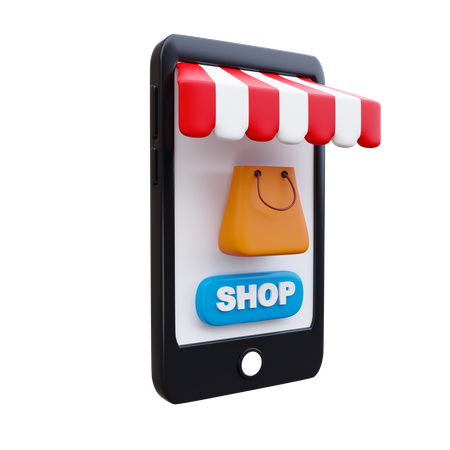 Shop Button  3D Icon