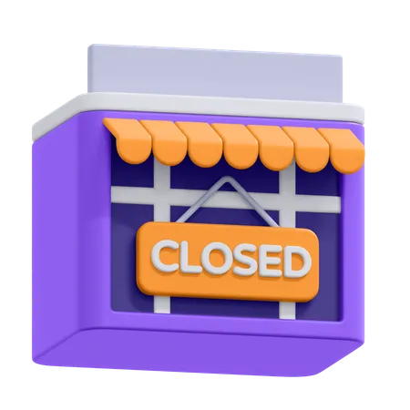 An Icon Of Shop Closed In 3 D Format 3D Icon