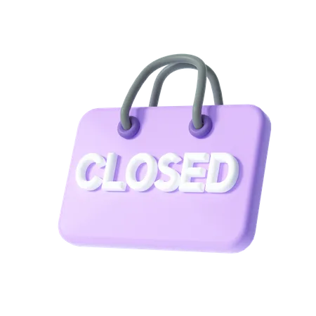 Shop Closed Sign  3D Illustration