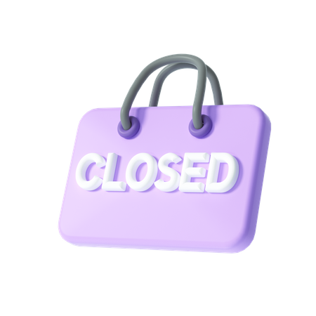 Shop Closed Sign 3D Illustration