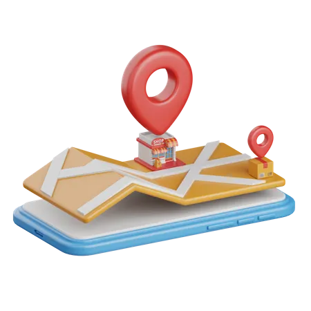 Shop Location  3D Icon