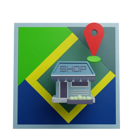 Shop Location  3D Icon