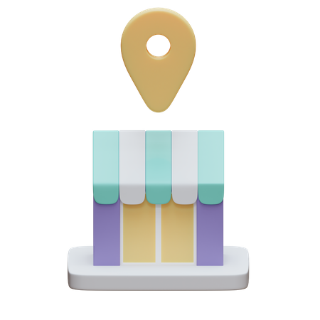 Shop Location  3D Illustration