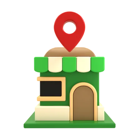 3 D Icon Ecommerce Store Location 3D Icon