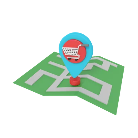 3 D Illustration Of Store Location Map 3D Illustration