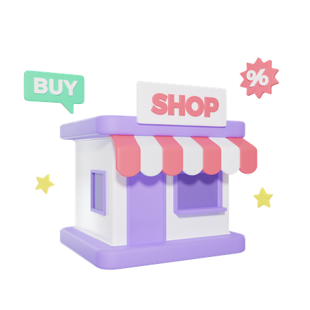 Shop Market  3D Icon