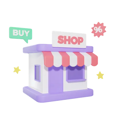 Shop Market  3D Icon