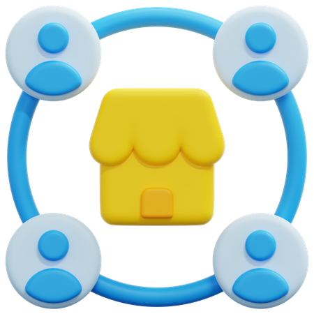 Shop Network  3D Icon