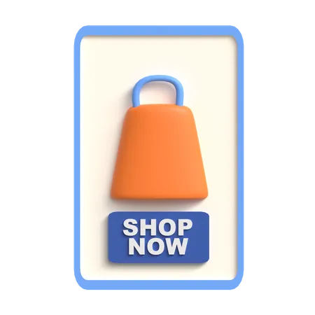 3 D Shop Now Icon For E Commerce Design 3D Icon