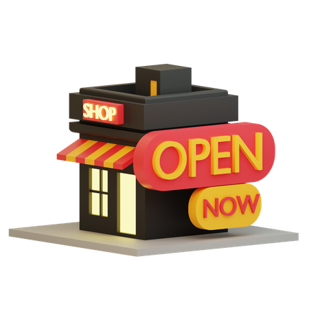 Shop Open  3D Icon