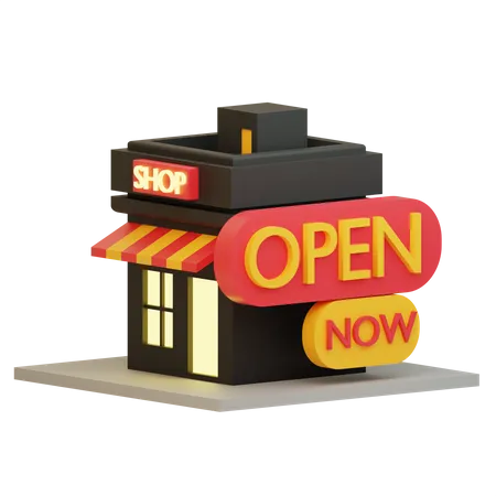 Shop Open  3D Icon