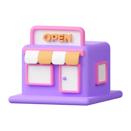 Shop Open  3D Icon