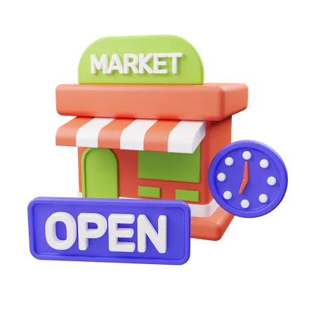 Shop open  3D Illustration