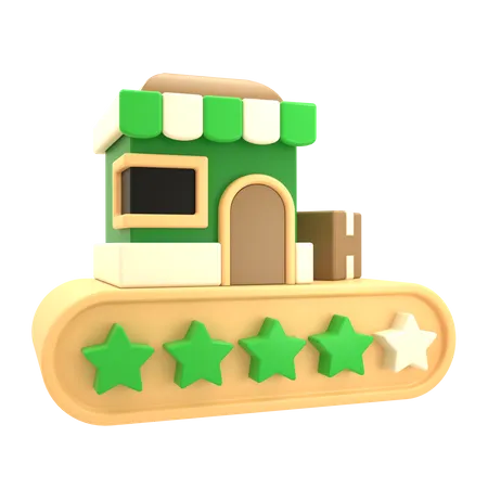 Shop Rating  3D Icon