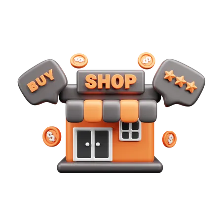 Shop Rating  3D Icon