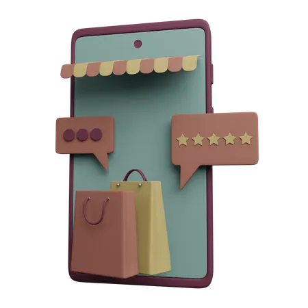 3 D Shop Rating Illustration 3D Icon