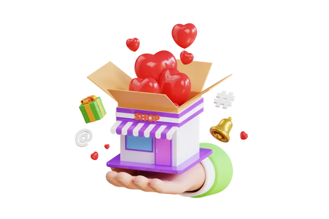 Shop Surprise  3D Illustration