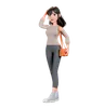 Shopaholic Girl Holding Purse While Giving Standing Pose