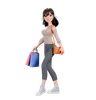 Shopaholic Girl Returning From Shopping With Bags