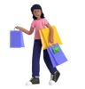 Shopaholic Lady Holding Shopping Bags