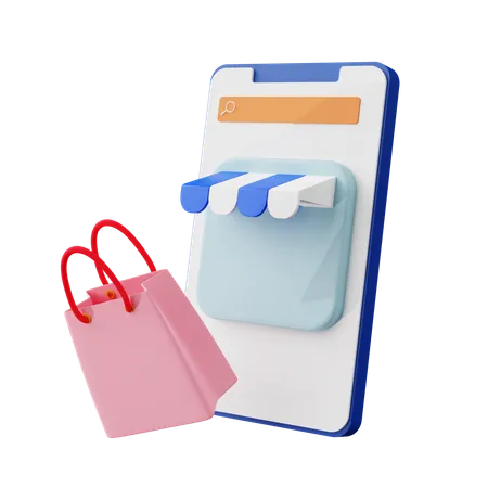 Shoping Bag Interface  3D Icon
