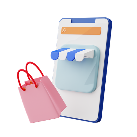 Shoping Bag Interface  3D Icon