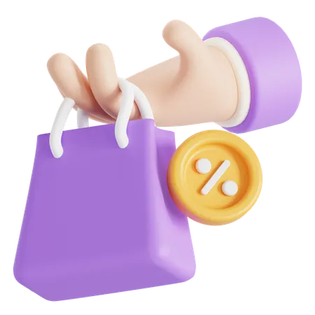 Shopping With Discount 3D Icon
