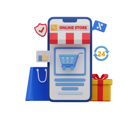 Shopping app  3D Illustration