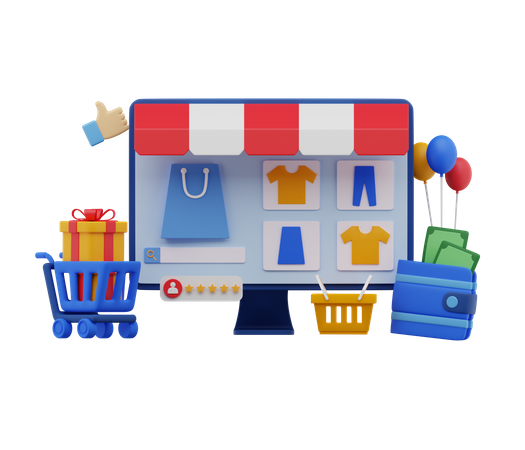 Shopping app  3D Illustration