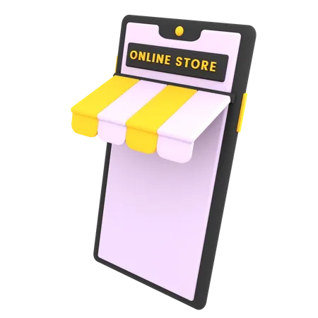 3 D Simple Online Shopping Store Icon Ecommerce Illustration 3D Illustration
