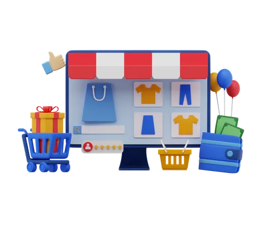Shopping app  3D Illustration