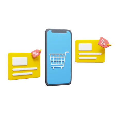 Shopping App On Smartphone Download This Item Now 3D Icon